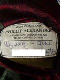 25/0807 phillip alexander 2019 savile row bespoke green wp check tweed jacket w/ gauntlet cuff 42 long