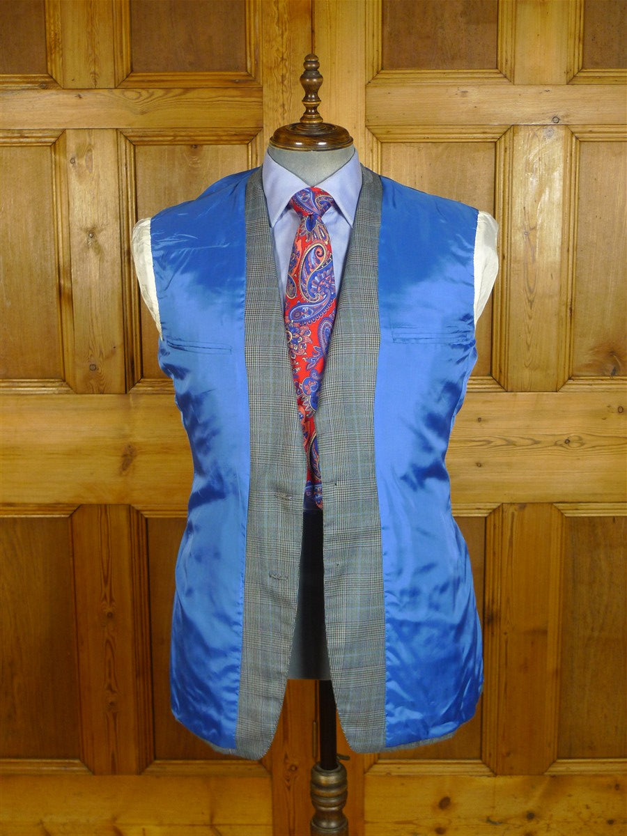 25/0808 immaculate castles city of london bespoke 2011 wool & cashmere grey / blue wp check sports jacket blazer 41 long