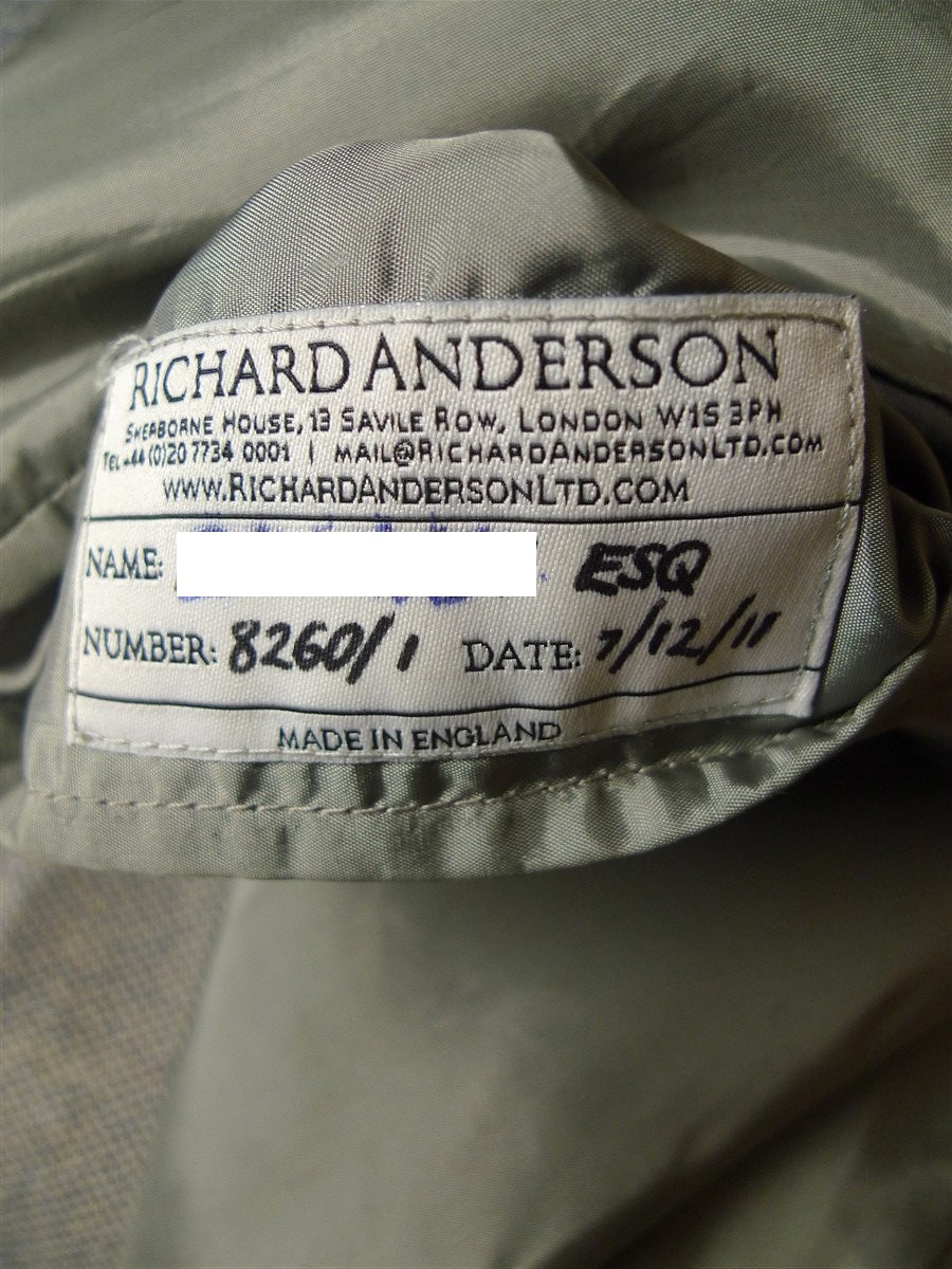 25/0809 richard anderson 2011 savile row bespoke grey cashmere sports jacket blazer 43-44 long