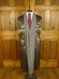 25/0820 superb vintage ward & kruger savile row bespoke full length d/b grey herringbone tweed overcoat 41-42 long
