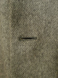 25/0821 zegna italy mongolian cashmere grey herringbone overcoat 42-44 long