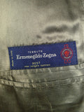 25/0821 zegna italy mongolian cashmere grey herringbone overcoat 42-44 long
