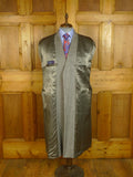 25/0821 zegna italy mongolian cashmere grey herringbone overcoat 42-44 long