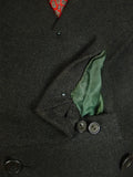 25/0822 vintage 1973 savile row bespoke heavyweight d/b grey overcoat w/ silk velvet collar 42 long