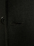 25/0822 vintage 1973 savile row bespoke heavyweight d/b grey overcoat w/ silk velvet collar 42 long