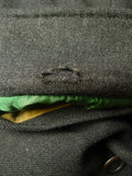 25/0822 vintage 1973 savile row bespoke heavyweight d/b grey overcoat w/ silk velvet collar 42 long