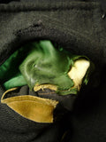 25/0822 vintage 1973 savile row bespoke heavyweight d/b grey overcoat w/ silk velvet collar 42 long