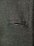 25/0822 vintage 1973 savile row bespoke heavyweight d/b grey overcoat w/ silk velvet collar 42 long