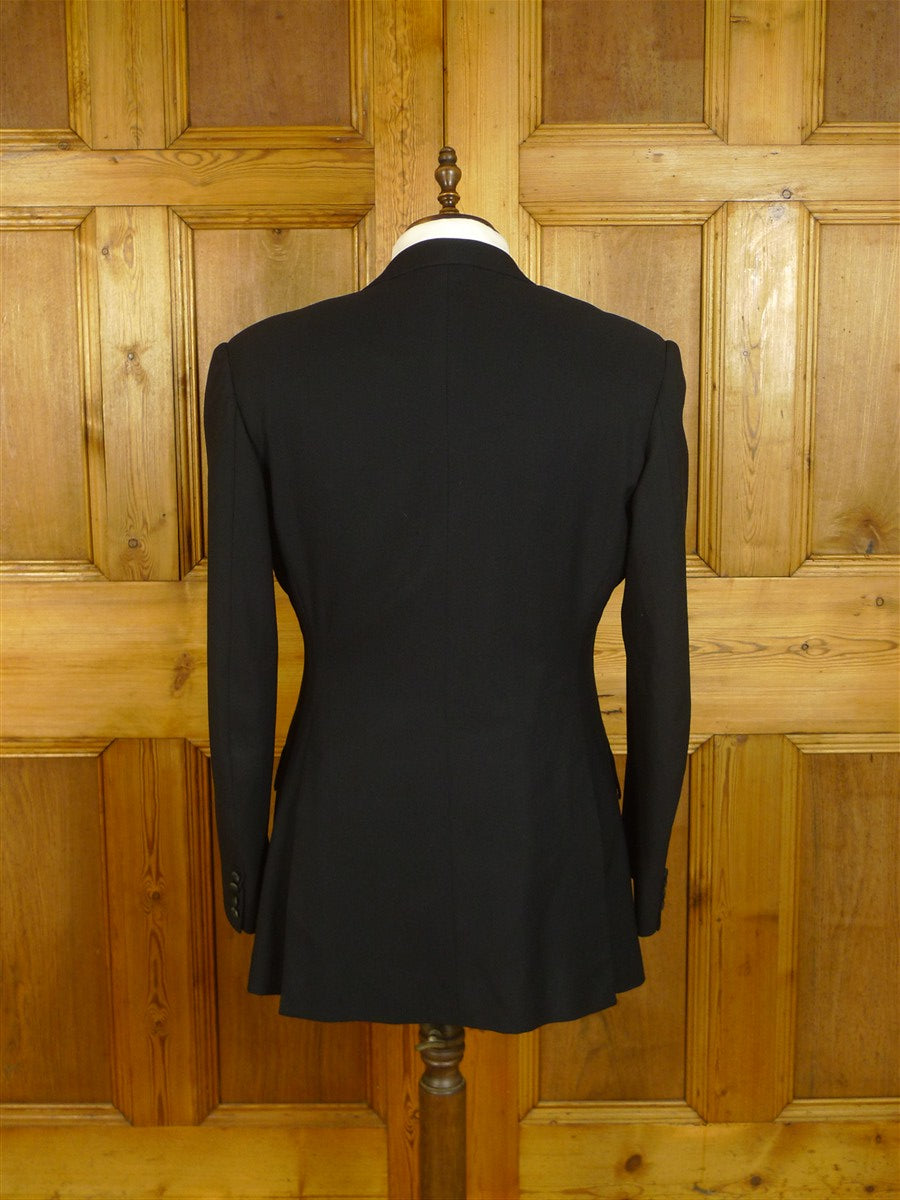 25/0805 vintage savile row bespoke black barathea peal lapel DJ dinner jacket 42 long