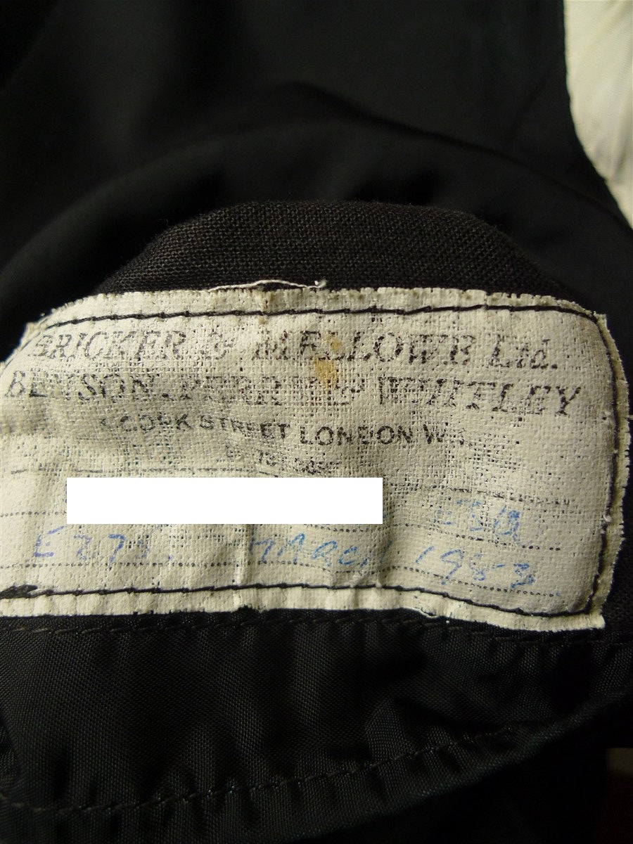 25/0805 vintage savile row bespoke black barathea peal lapel DJ dinner jacket 42 long