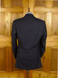 25/0806 meyer & mortimer 2016 savile row bespoke navy blue d/b worsted blazer w/ gold buttons 44 extra long