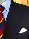 25/0806 meyer & mortimer 2016 savile row bespoke navy blue d/b worsted blazer w/ gold buttons 44 extra long