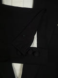 25/0815 ward & kruger 2009 savile row bespoke black wool / grosgrain peak lapel 42 long