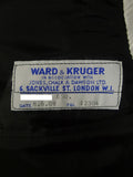 25/0815 ward & kruger 2009 savile row bespoke black wool / grosgrain peak lapel 42 long
