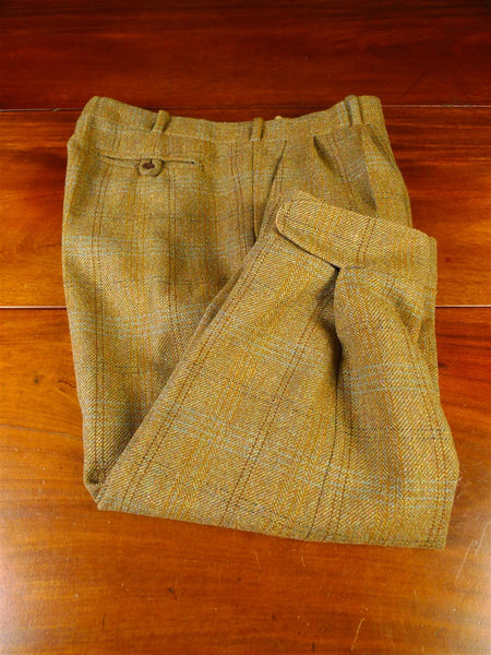 25/0800 immaculate redwood & feller bespoke brown wp check tweed shooting breeks 38