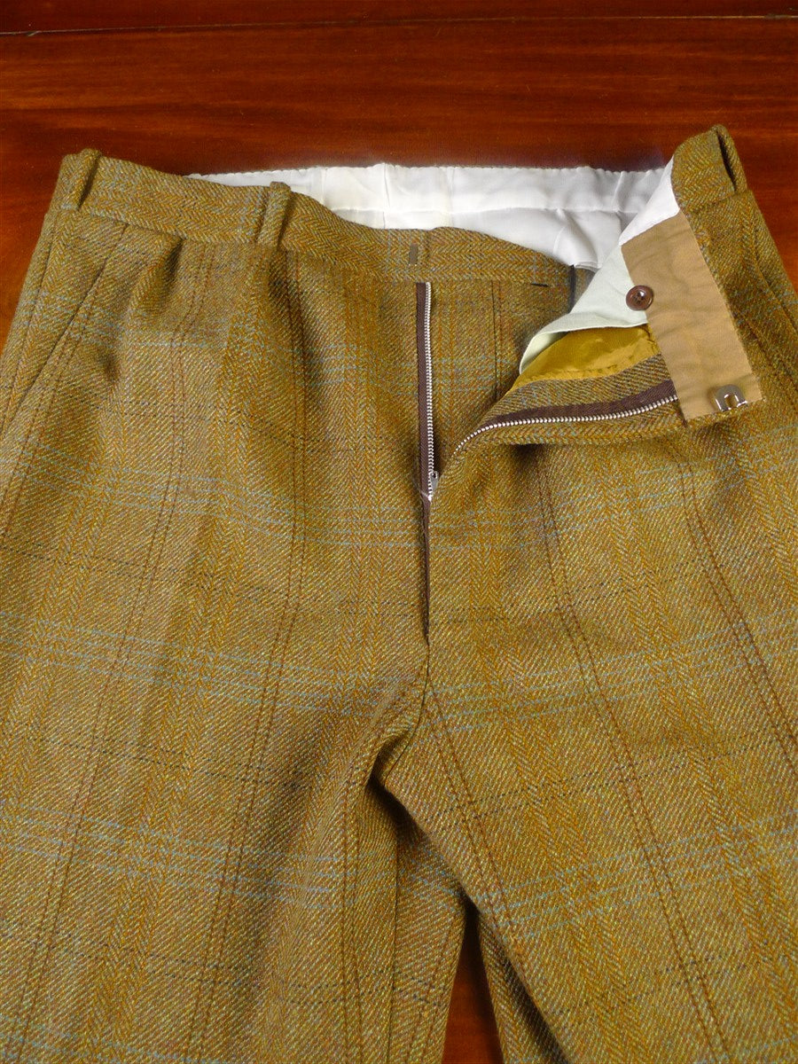25/0800 immaculate redwood & feller bespoke brown wp check tweed shooting breeks 38