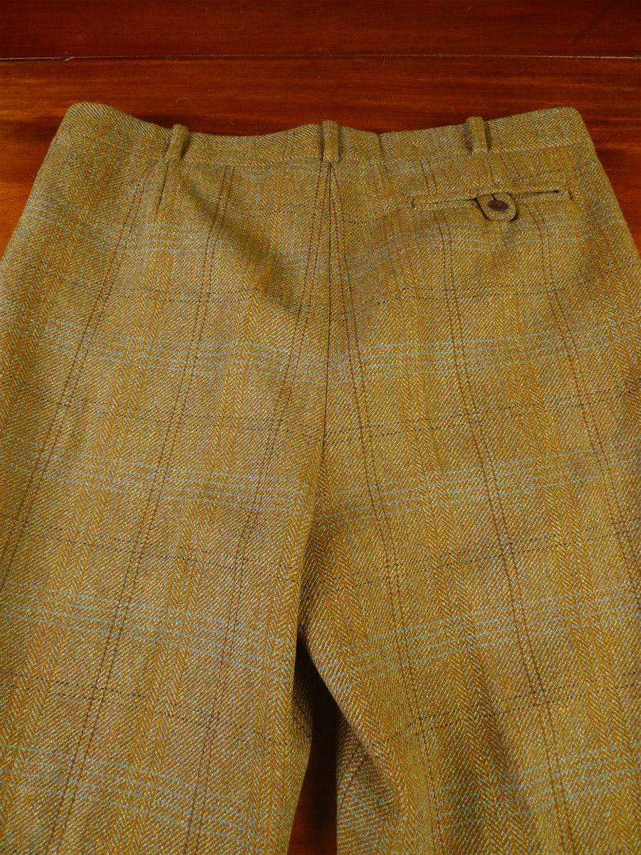 25/0800 immaculate redwood & feller bespoke brown wp check tweed shooting breeks 38
