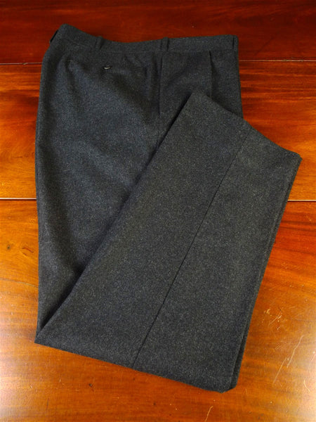 25/0803 immaculate bespoke tailored grey worsted flannel trouser w/ button fly 38
