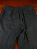 25/0803 immaculate bespoke tailored grey worsted flannel trouser w/ button fly 38