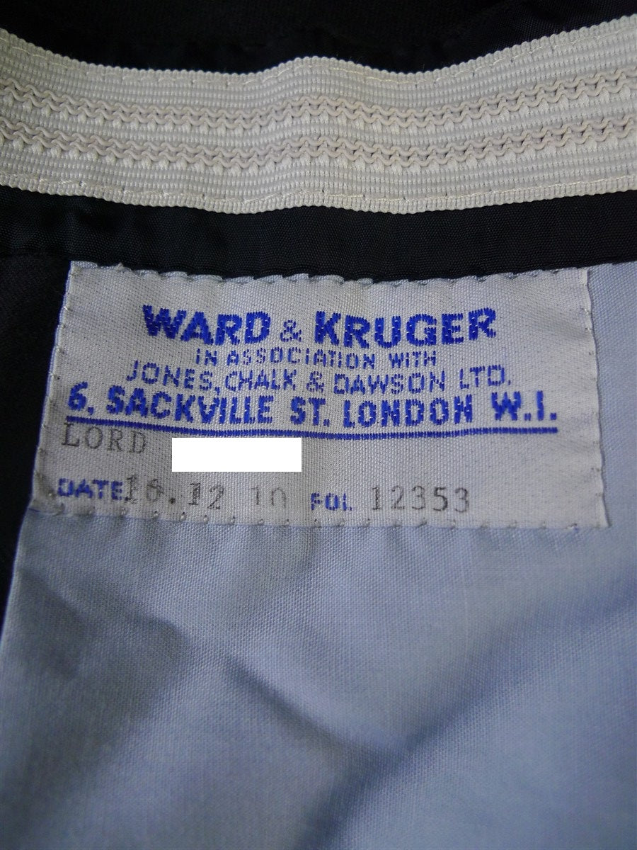 25/0802 immaculate 2010 ward & kruger savile row bespoke black wool evening trouser 39