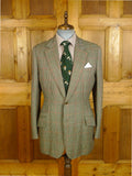 25/0804 vintage savile row bespoke gun check tweed jacket 39-40 long