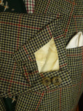 25/0804 vintage savile row bespoke gun check tweed jacket 39-40 long