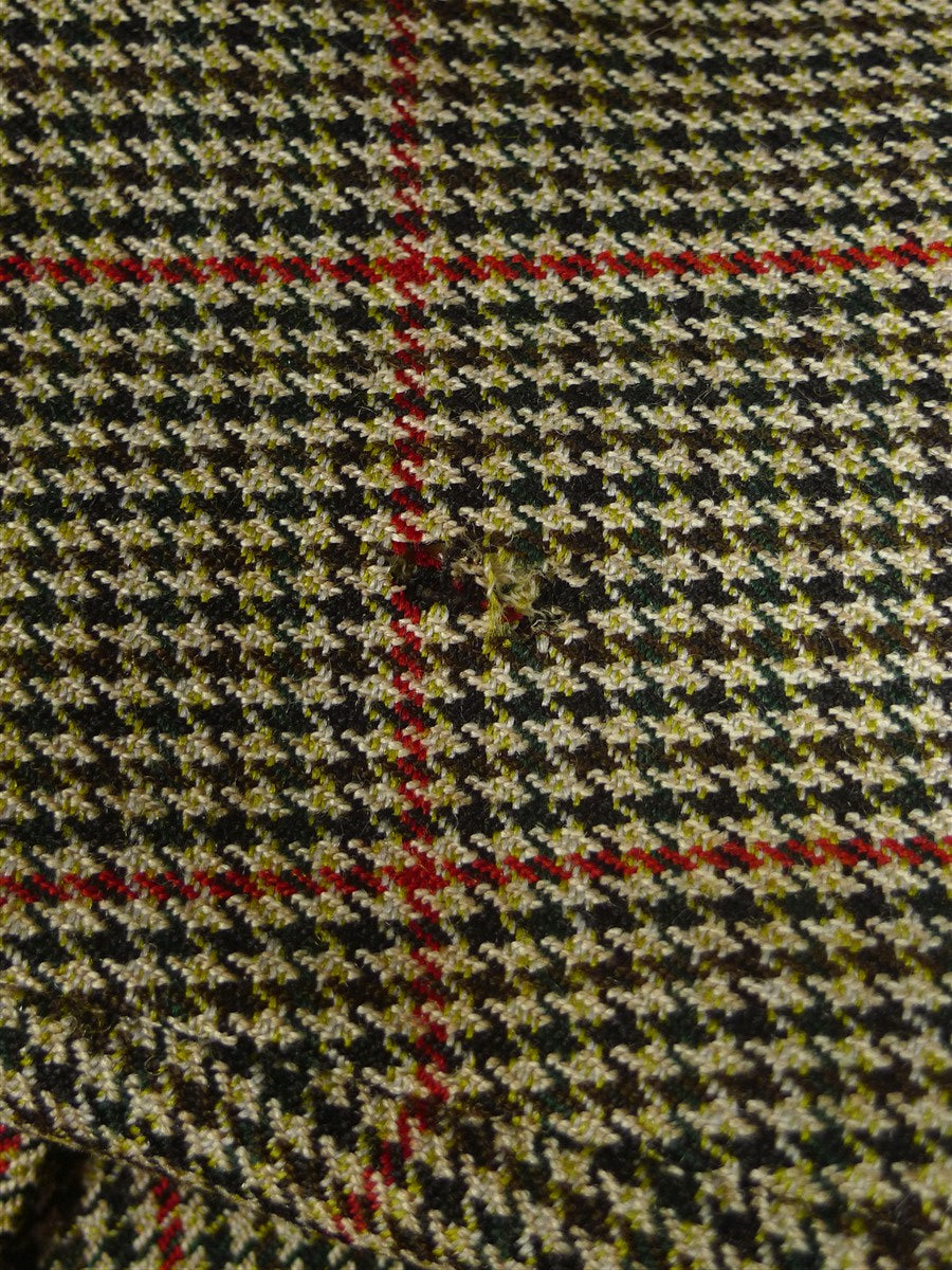 25/0804 vintage savile row bespoke gun check tweed jacket 39-40 long