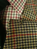 25/0804 vintage savile row bespoke gun check tweed jacket 39-40 long