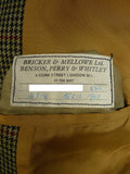 25/0804 vintage savile row bespoke gun check tweed jacket 39-40 long