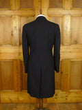 25/0824 vintage chester barrie savile row 100% cashmere dark navy blue herringbone d/b morning coat overcoat 38-39
