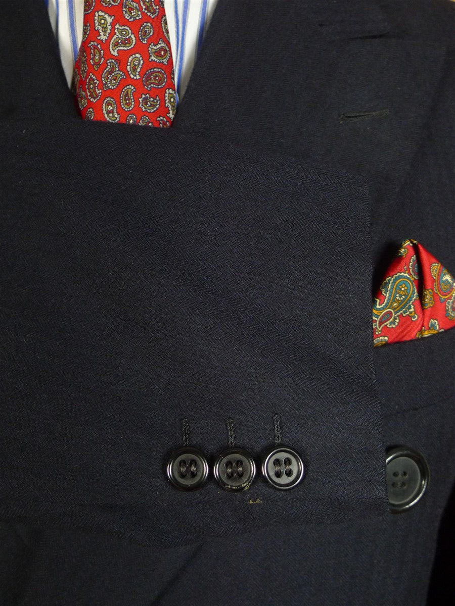 25/0824 vintage chester barrie savile row 100% cashmere dark navy blue herringbone d/b morning coat overcoat 38-39