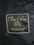 25/0824 vintage chester barrie savile row 100% cashmere dark navy blue herringbone d/b morning coat overcoat 38-39