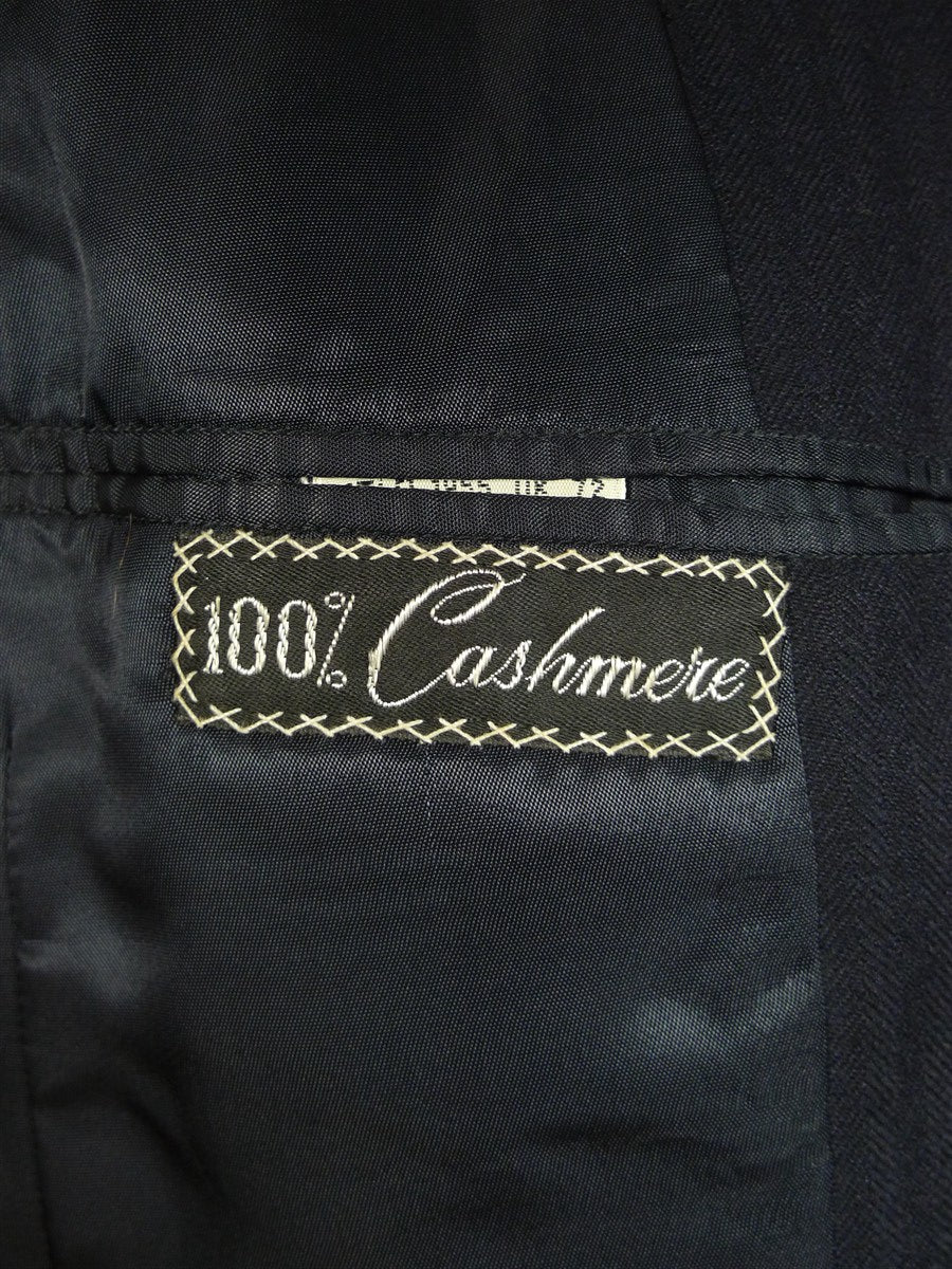 25/0824 vintage chester barrie savile row 100% cashmere dark navy blue herringbone d/b morning coat overcoat 38-39
