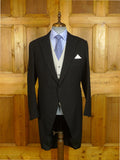 25/0825 immaculate vintage 1987 savile row bespoke black herringbone worsted morning coat 41 long