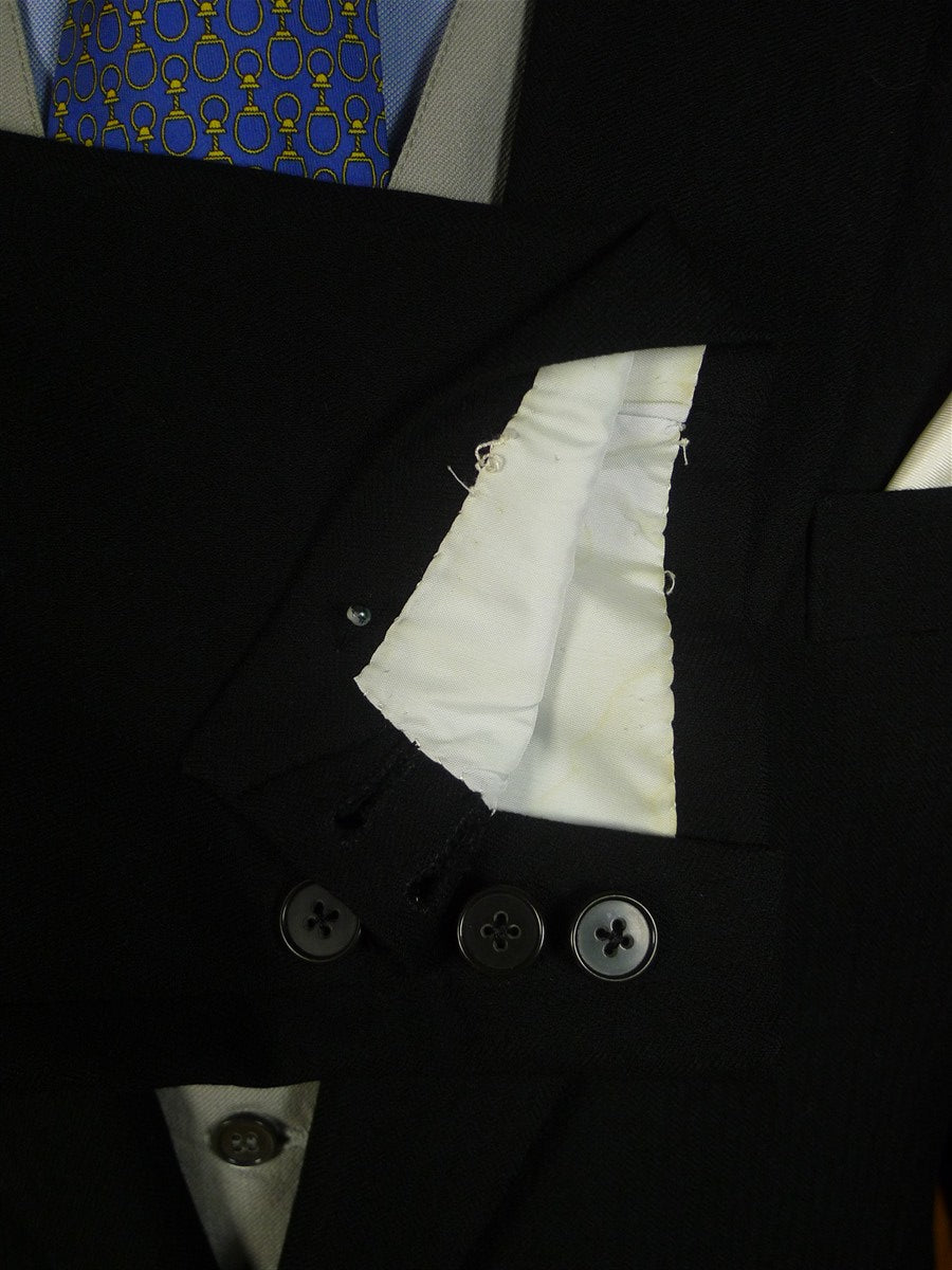 25/0825 immaculate vintage 1987 savile row bespoke black herringbone worsted morning coat 41 long