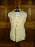 25/0811 vintage city of london bespoke ivory white d/b dinner jacket 41-42 long