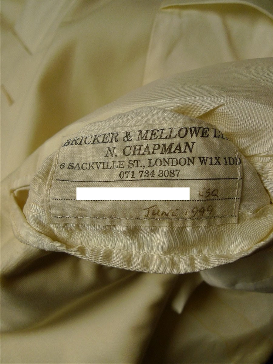 25/0811 vintage city of london bespoke ivory white d/b dinner jacket 41-42 long