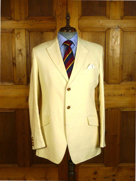 25/0810 vintage hackett london white label cream linen blazer 42 long