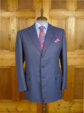 25/0816 redwood & feller 2012 savile row bespoke blue birds-eye weave worsted suit 42 long