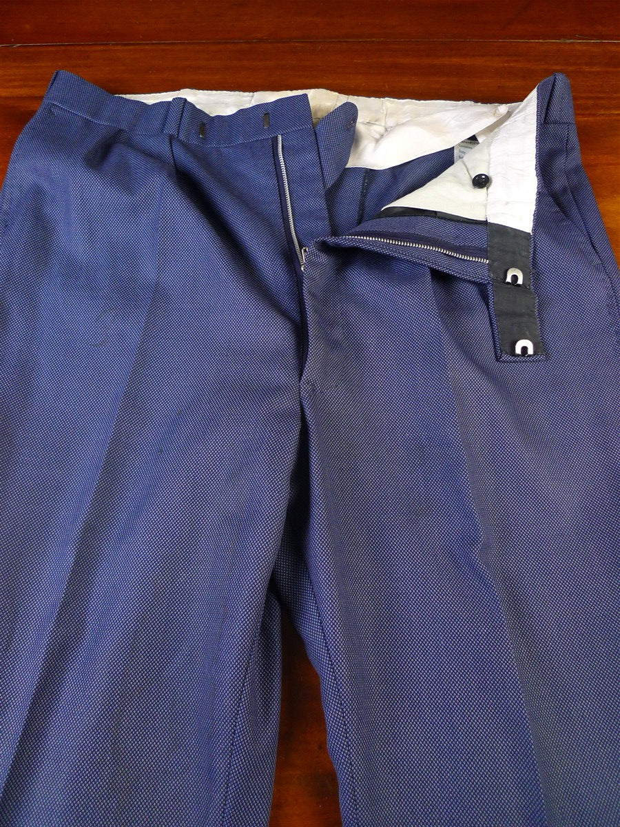25/0816 redwood & feller 2012 savile row bespoke blue birds-eye weave worsted suit 42 long