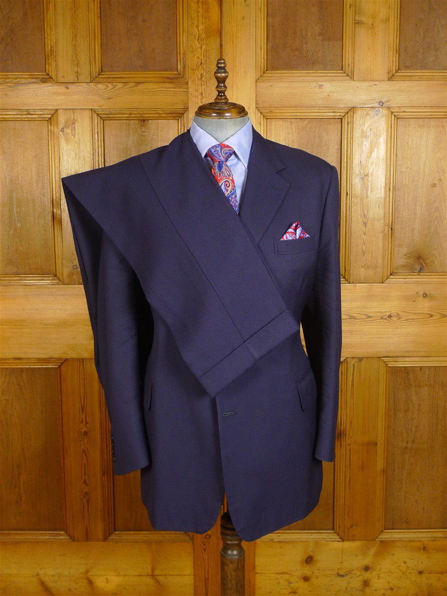 25/0814 ward & kruger 2006 savile row bespoke navy blue mohair suit 42 long