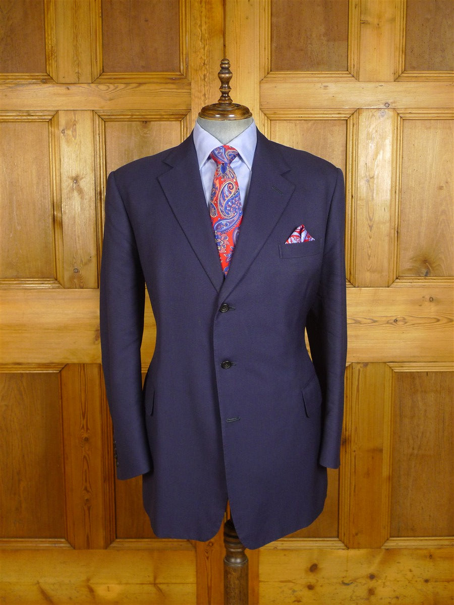 25/0814 ward & kruger 2006 savile row bespoke navy blue mohair suit 42 long