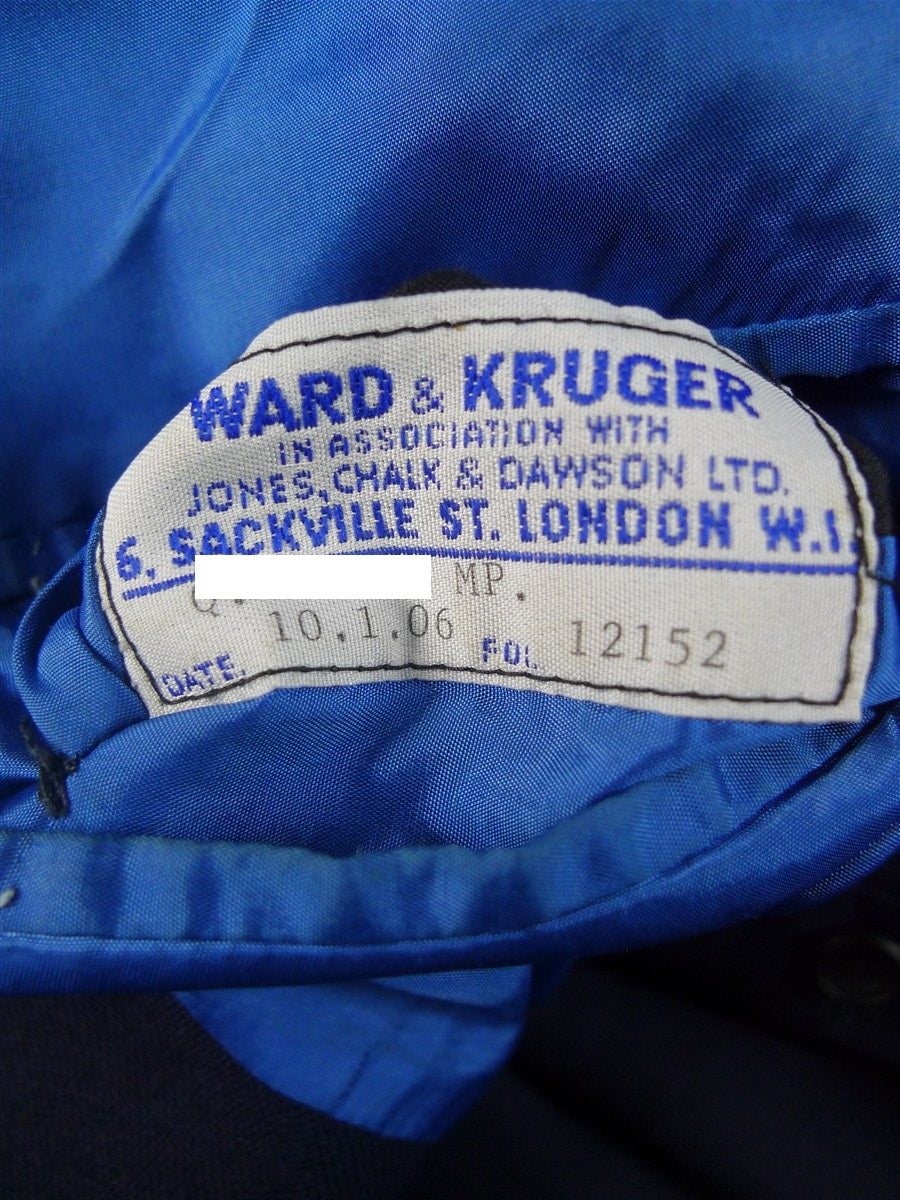 25/0814 ward & kruger 2006 savile row bespoke navy blue mohair suit 42 long