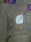 25/0817 meyer & mortimer 2018 savile row bespoke grey / blue prince of wales check worsted flannel suit 40 long