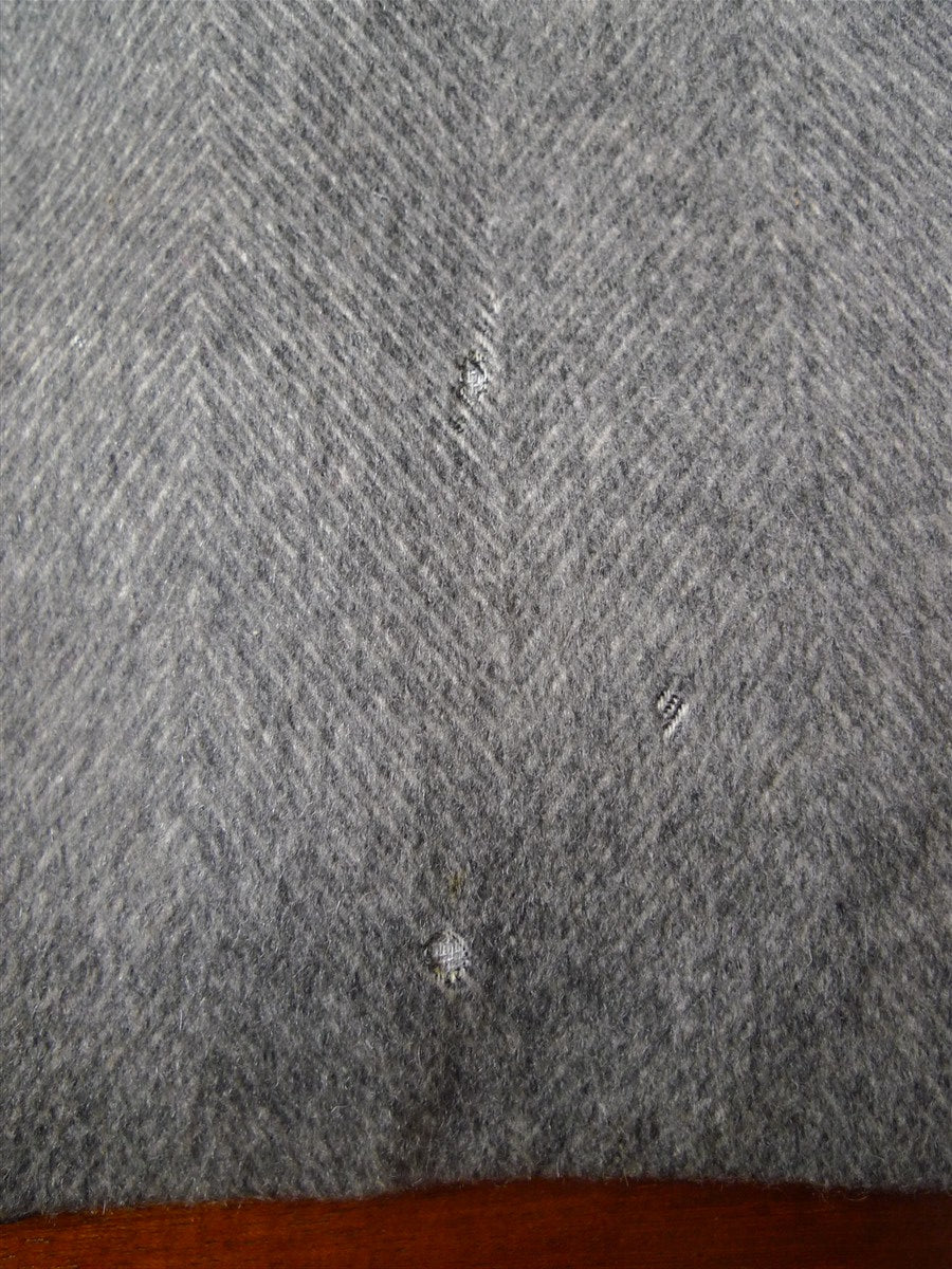 25/0821 zegna italy mongolian cashmere grey herringbone overcoat 42-44 long