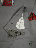 25/0873 vintage hall brothers oxford bespoke grey worsted flannel d/b suit 39 regular