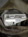 25/0873 vintage hall brothers oxford bespoke grey worsted flannel d/b suit 39 regular