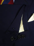 25/0870 vintage 1990 savile row bespoke navy  blue wool & mohair blazer w/ red lining 40 long