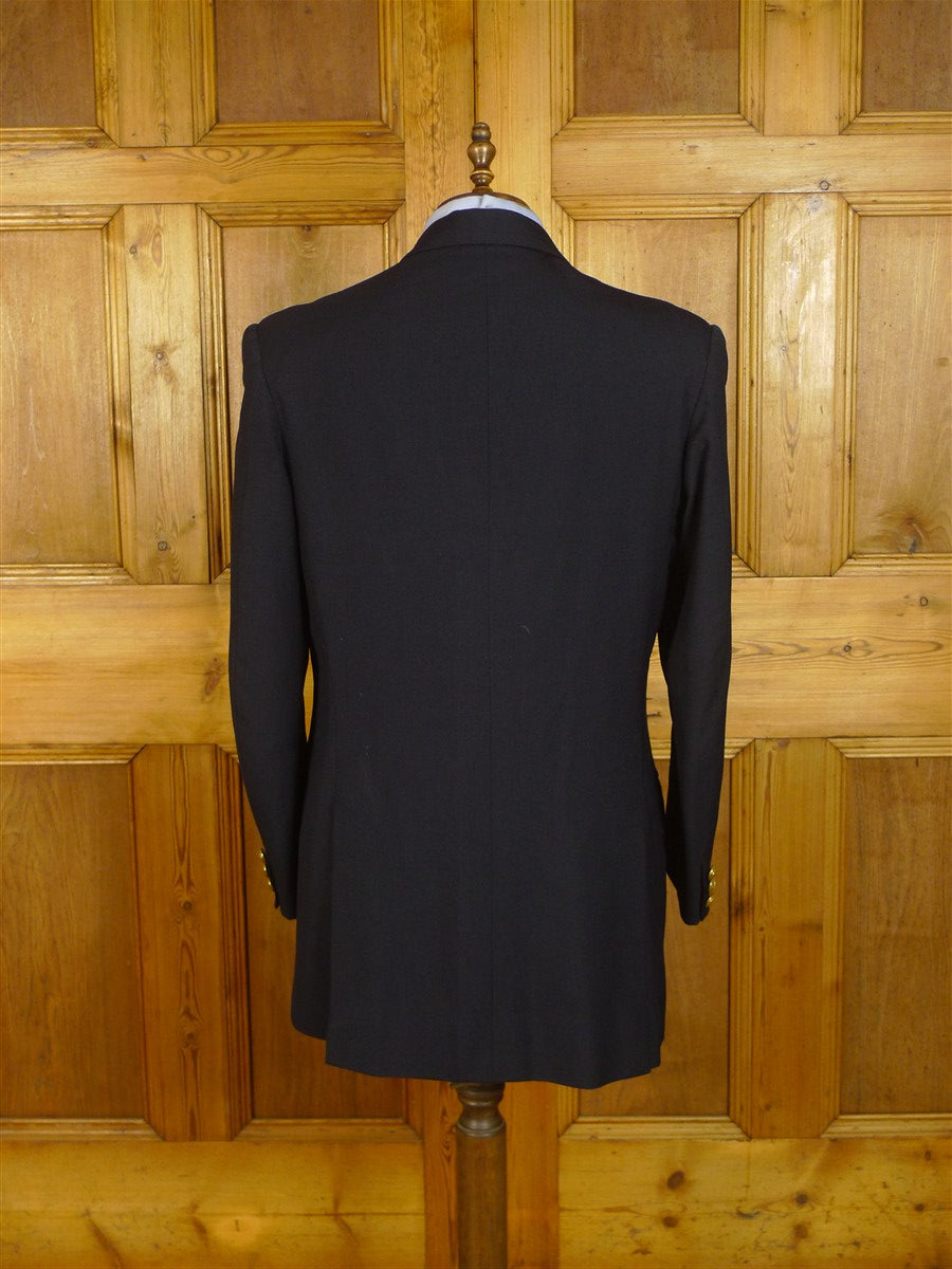25/0869 vintage 1991 eton bespoke navy blue d/b heavyweight worsted blazer 42-43 long