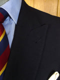25/0869 vintage 1991 eton bespoke navy blue d/b heavyweight worsted blazer 42-43 long